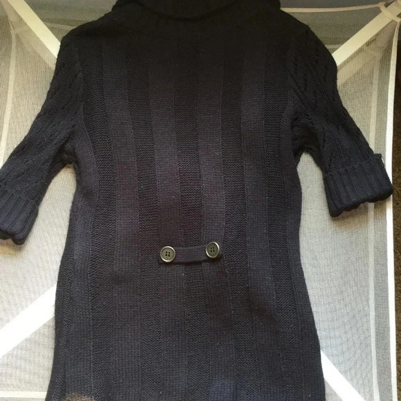 ❄️ Navy blue short sleeve‎ cowl neck open sweater ❄️ - Picture 3 of 8